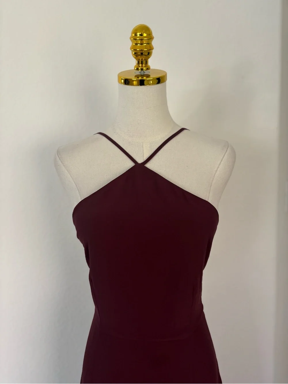 Tobi Wine Halter Prom Gown